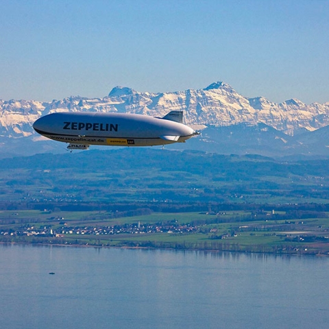 Zeppelin above the Lake of Constance