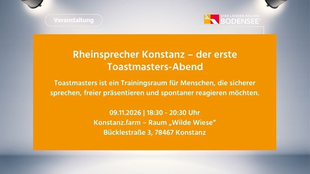 Rheinsprecher Konstanz – der erste Toastmasters-Abend